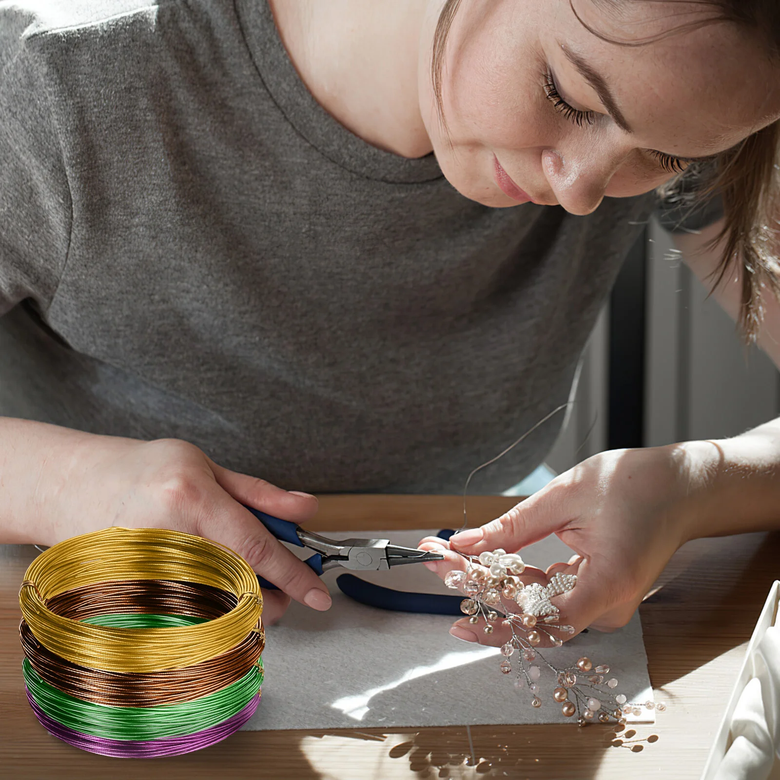 15 Rolls Aluminum Wire 1.0mm Flexible Anodized Metal Wire for Jewelry Making DIY Crafts