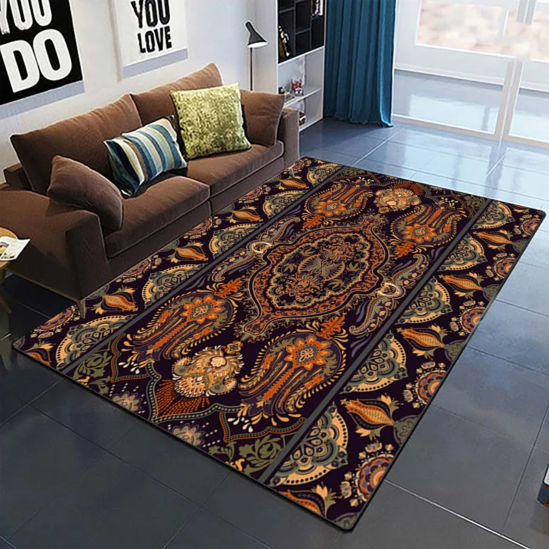 

European retro printed carpet home decor Picnic camping yoga kitchen mat for floor mat decor room rug living room custom carpet