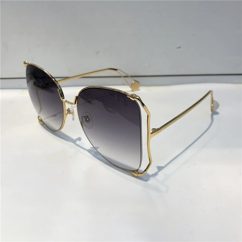 

Sunglasses Summer 0252S Designer Style For Men Women Anti-Ultraviolet Retro Plate Special Metal Big Frame Glasses Random Box