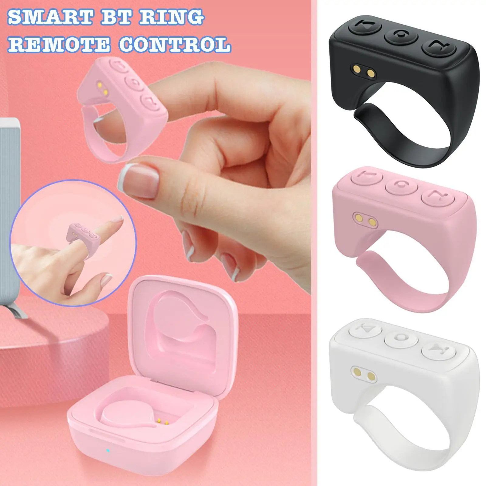 

Беспроводной Bluetooth-совместимый кольцевой пульт дистанционного управления 15 м для телефона селфи видео-контроль Отпечатков пальцев Тернер ...