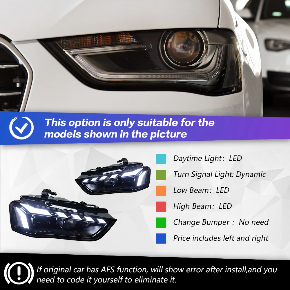 

Автомобильные фары для Audi A4 B8.5 A4L светодиодный передние фары 2013-2016 S4 передние фары Drl Проекционные линзы автомобильные аксессуары