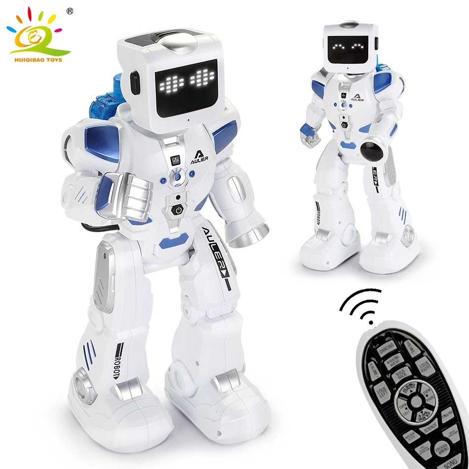 

Интерактивный смарт-робот HUIQIBAO с дистанционным управлением и голосовым управлением, умный гидроэнергетический Гибридный радиоуправляемый робот, пение, танцы, Обучающие Детские игрушки