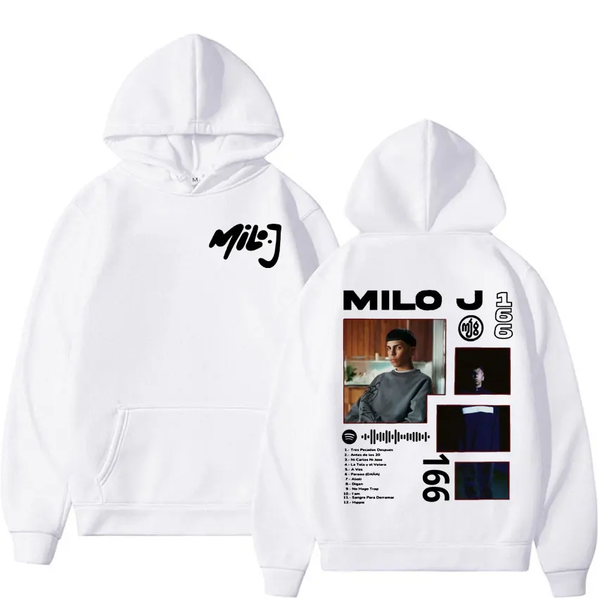 Rapper Milo J 166 Album Merch Hoodie Men's Women's Harajuku Vintage Hip Hop Sweatshirts Male Casual Oversized Hoodies Streetwear