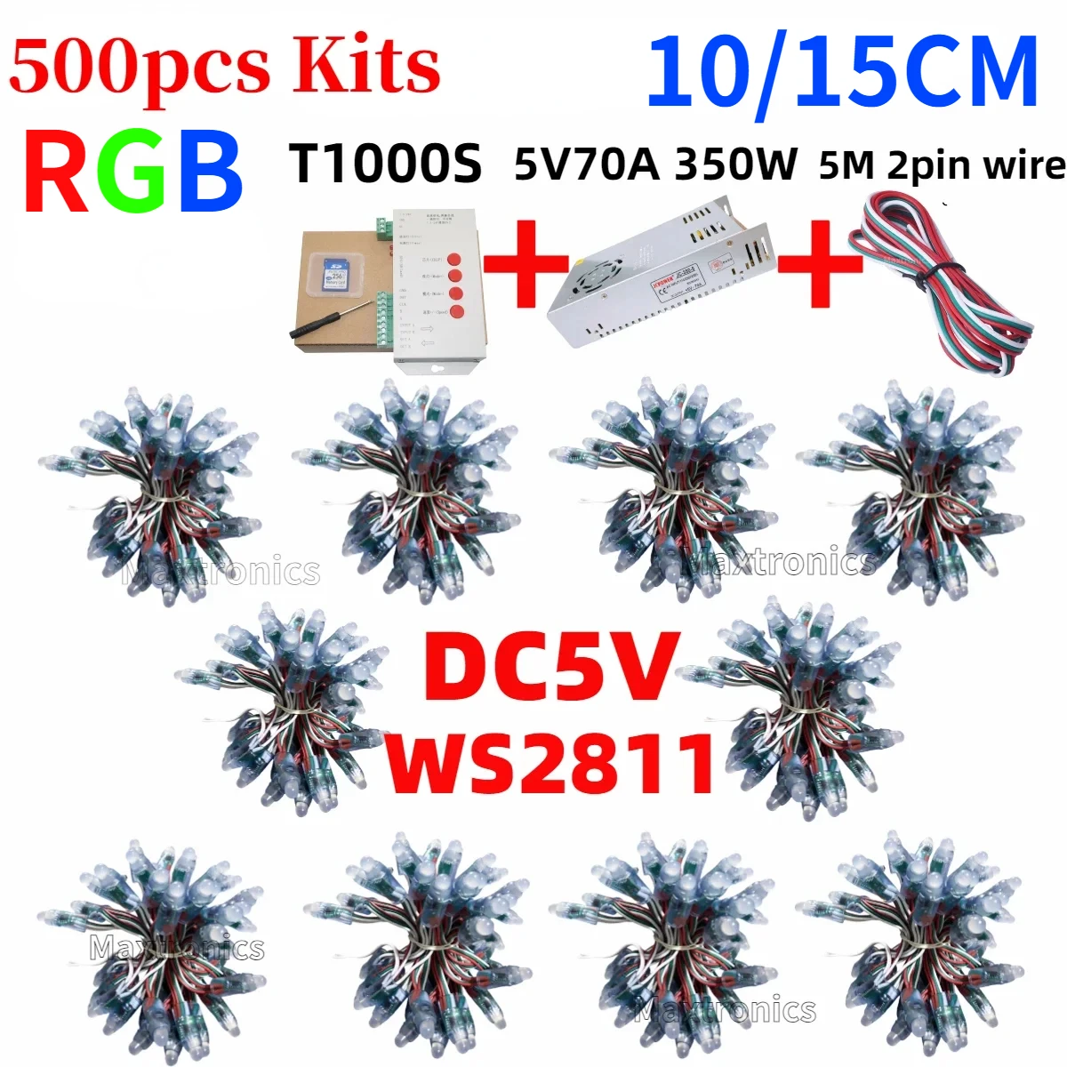 DC5V 500/1000 шт. 10/15 см WS2811 светодиодные модули пиксельный светильник 12 мм