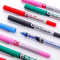 seven colors 0 380 5mm student school office stationery fine nib gel pen big ink capacity ballpoint pen