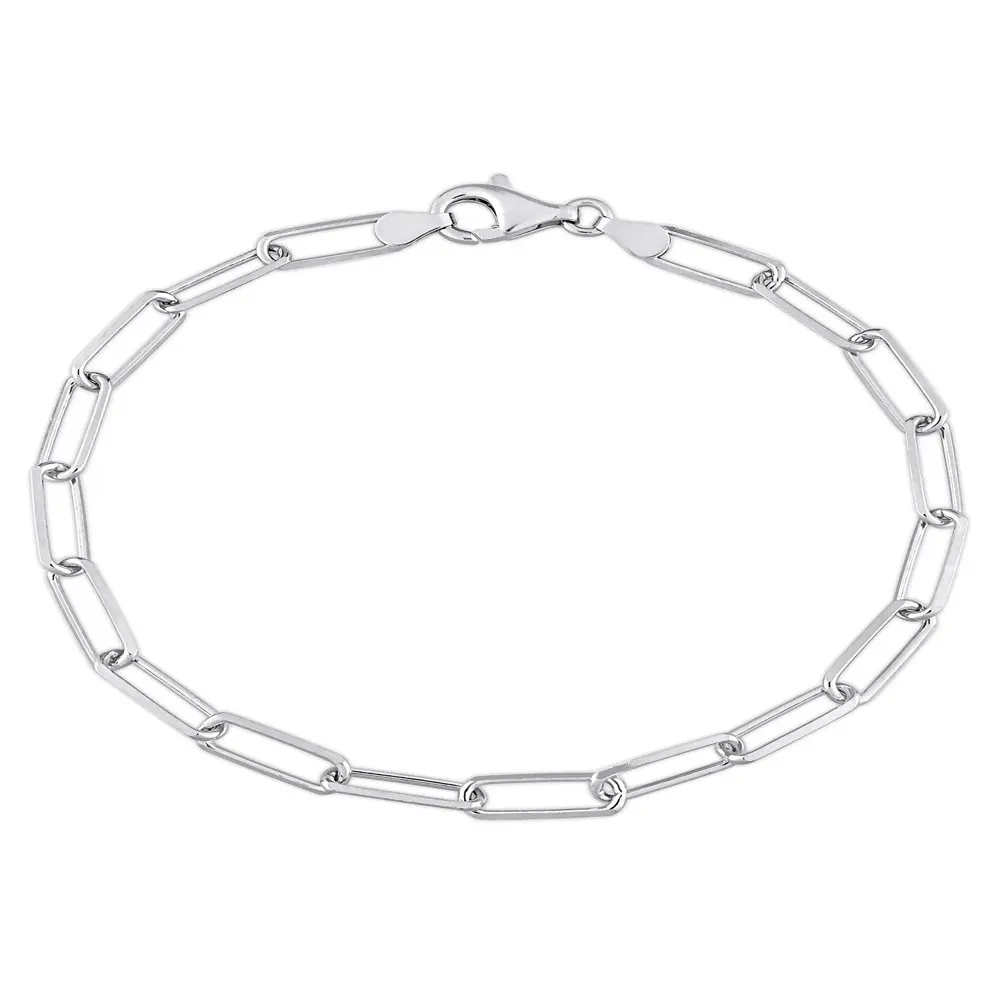 

Men's Sterling Silver Cut Oval Link Fancy Paperclip Bracelet