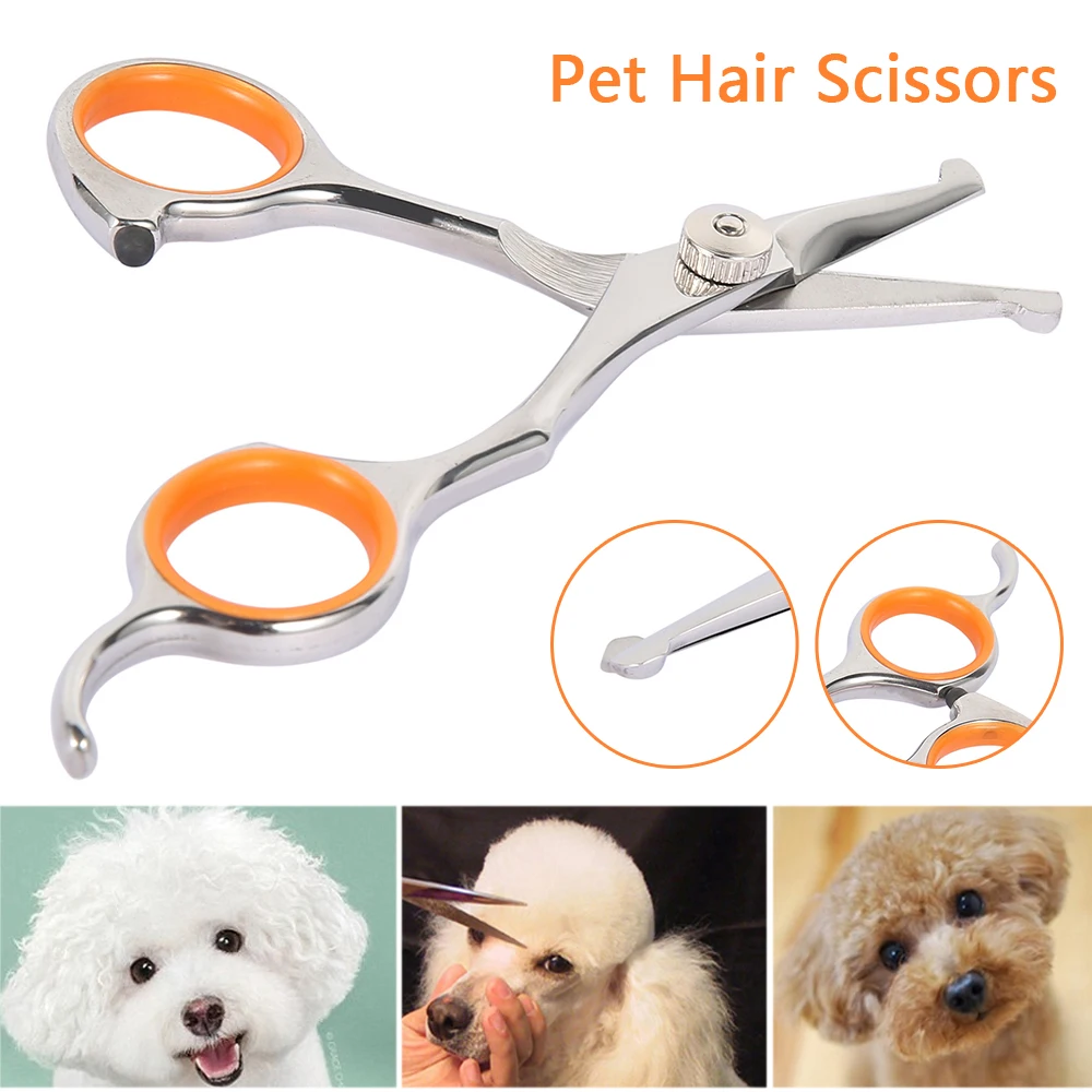 

Professional Dog 1pc Durable Cat Steel Scissors Safety Tips Hair Scissor Cutting Tools Stainless Pets Grooming Pet Hair Rounded