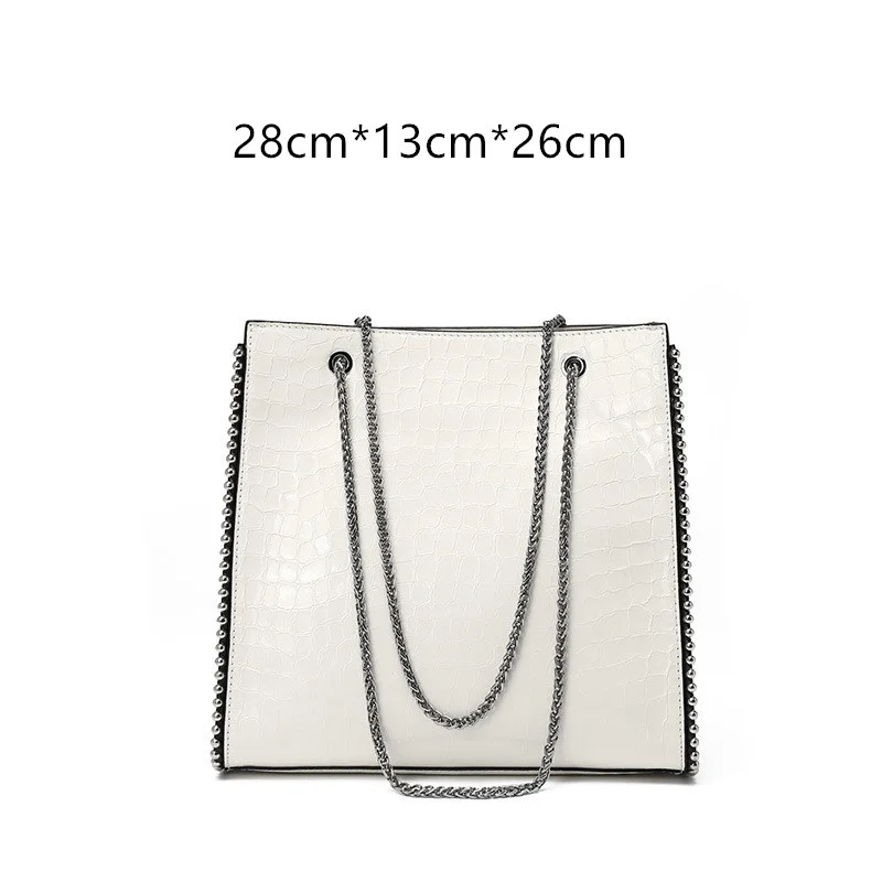 

New trend Fashion luxury bag woman Large capacity Beaded Chain women's bag leather tote bag Single Shoulder Bag