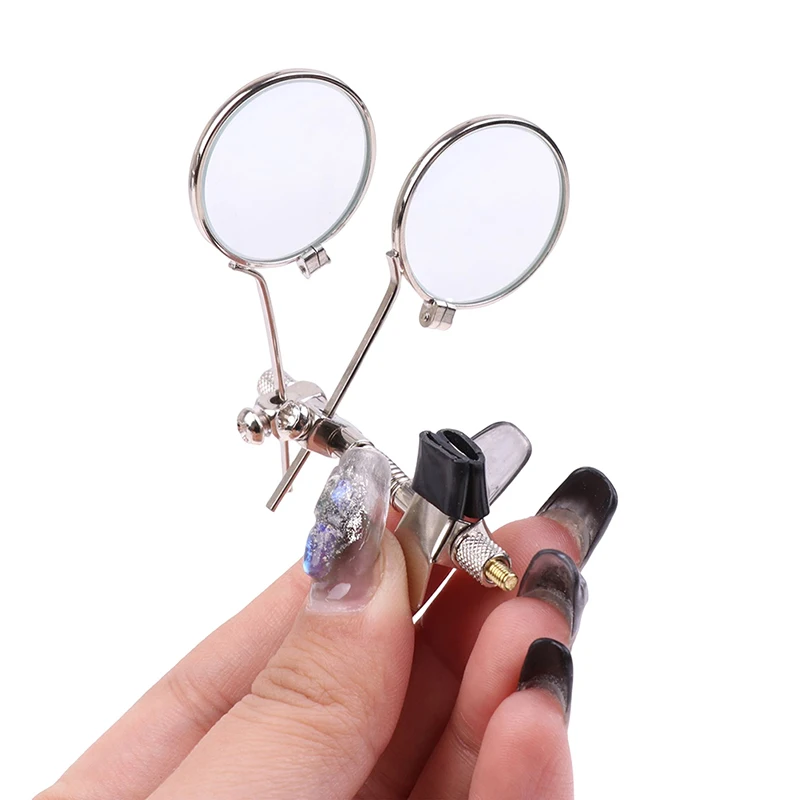 

1pc 5X Double Lenses Magnifying Glass Stainless Steel Clip Magnifier Rotatable MINI Magnifier Diameter 25mm Monocular Magnifier