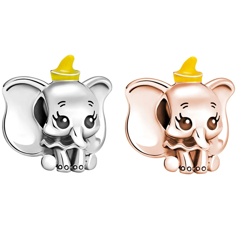 

Fit Original Pandora Cartoon Silver Color Dumbo Charms Bracelet Women Disney Little Flying Elephant Beads for Jewelry Making DIY