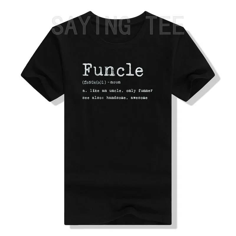 Mens Funcle Definition T-Shirt Funny Graphic Uncle Family Tee Novelty Gifts Sayings Quote Letters Printed Short Sleeve Outfits