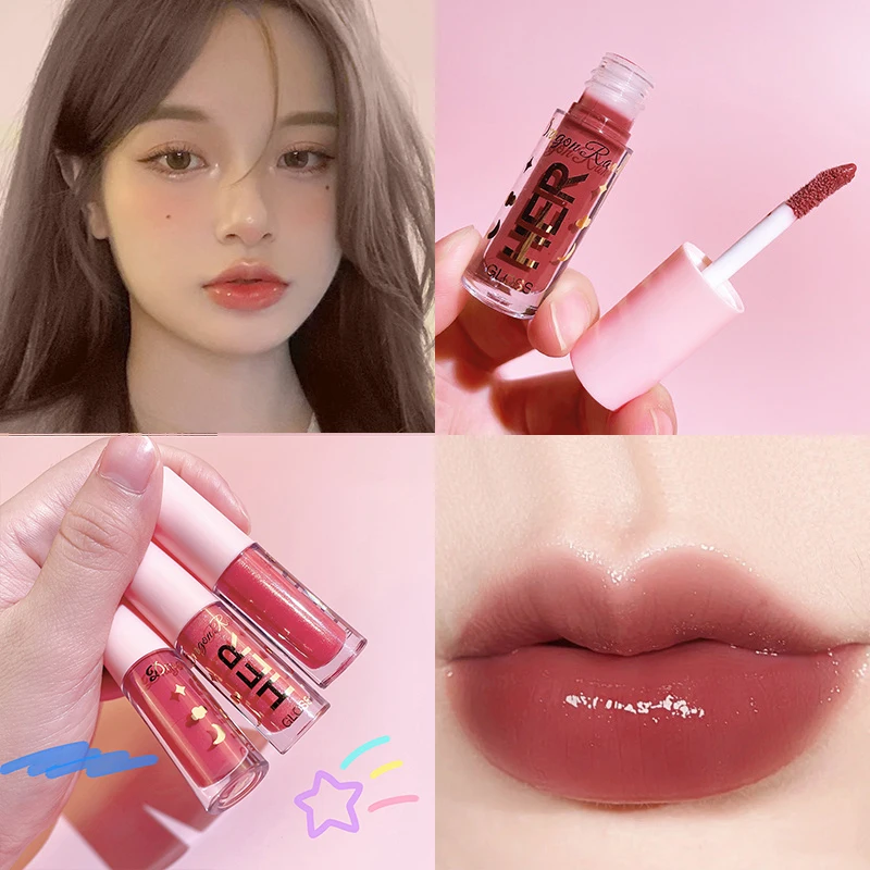 

Peach Pink Velvet Matte Lipstick Liquid Lip Gloss Waterproof Long Lasting Mirror Lip Glaze Women Red Lip Tint Beauty Cosmetics