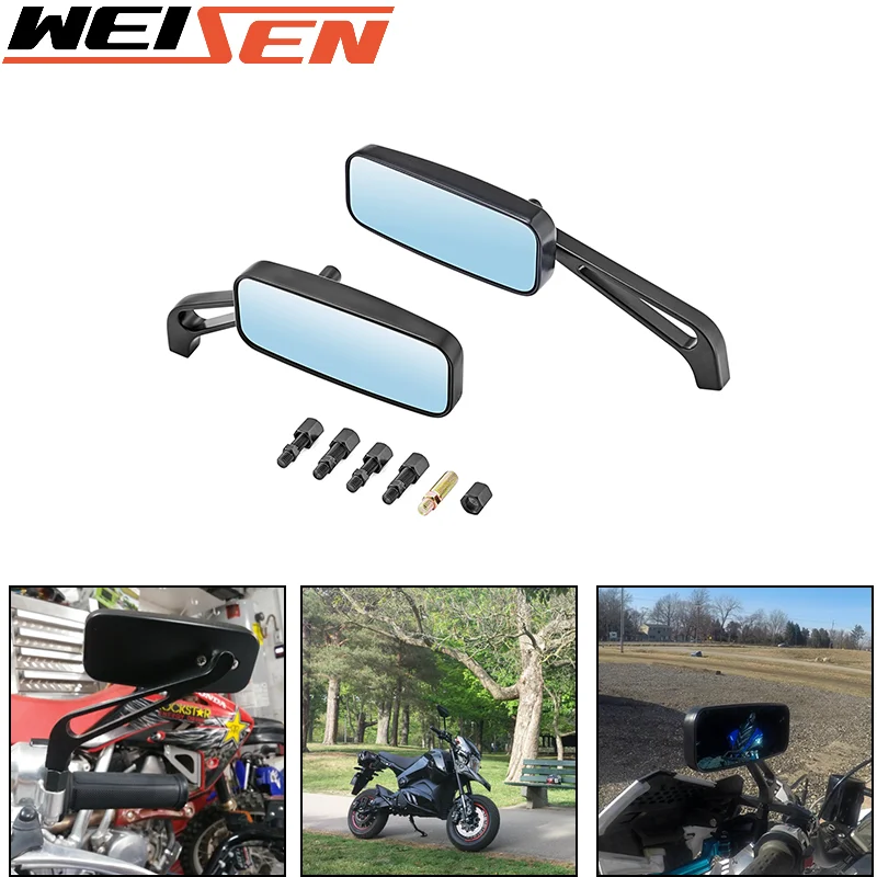 

Blue Glass Anti-Glare Rearview Side Mirror For Honda CBR1 Suzuki GSF600 Intruder Yamaha XJR1300 Kawasaki Z750 ER-6N Motorbibke