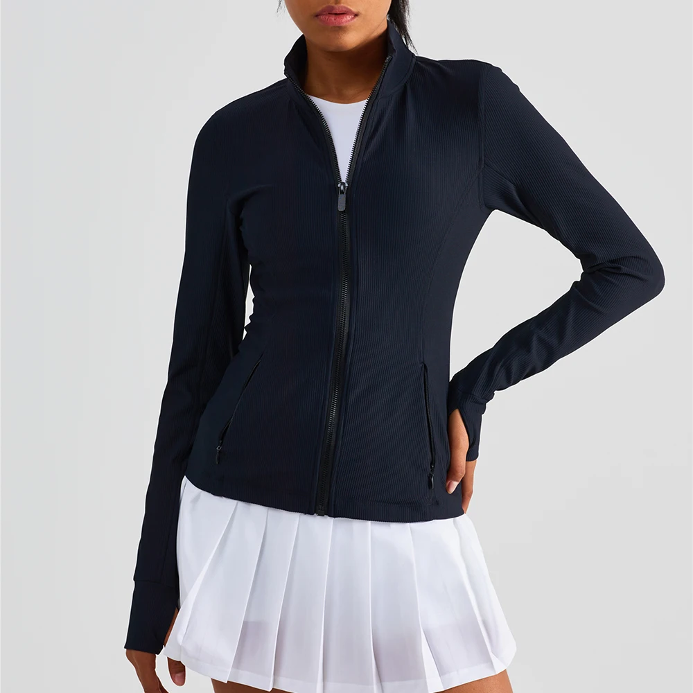 Vnazvnasi Women Sport Jacket Zipper Yoga Coat Sports Shirts Running Hoodies Thumb Hole Sportwear Women Tights Jacket Workout Top