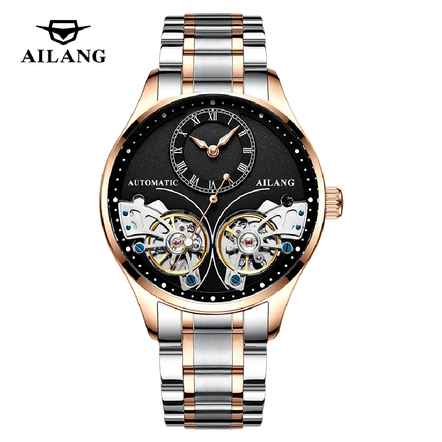 

Новые модные мужские водонепроницаемые механические наручные часы AILANG со стальным ремешком, трендовые часы с турбийоном для мужчин, 2022