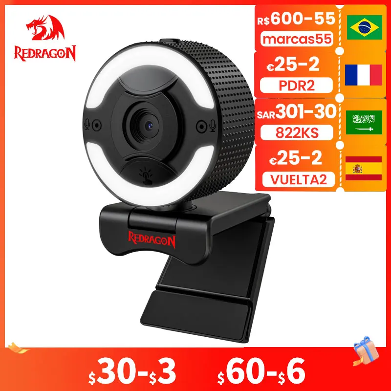 REDRAGON GW910 Oneshot USB HD веб-камера с автофокусом Встроенный микрофон 1920X1080P 30 кадров в