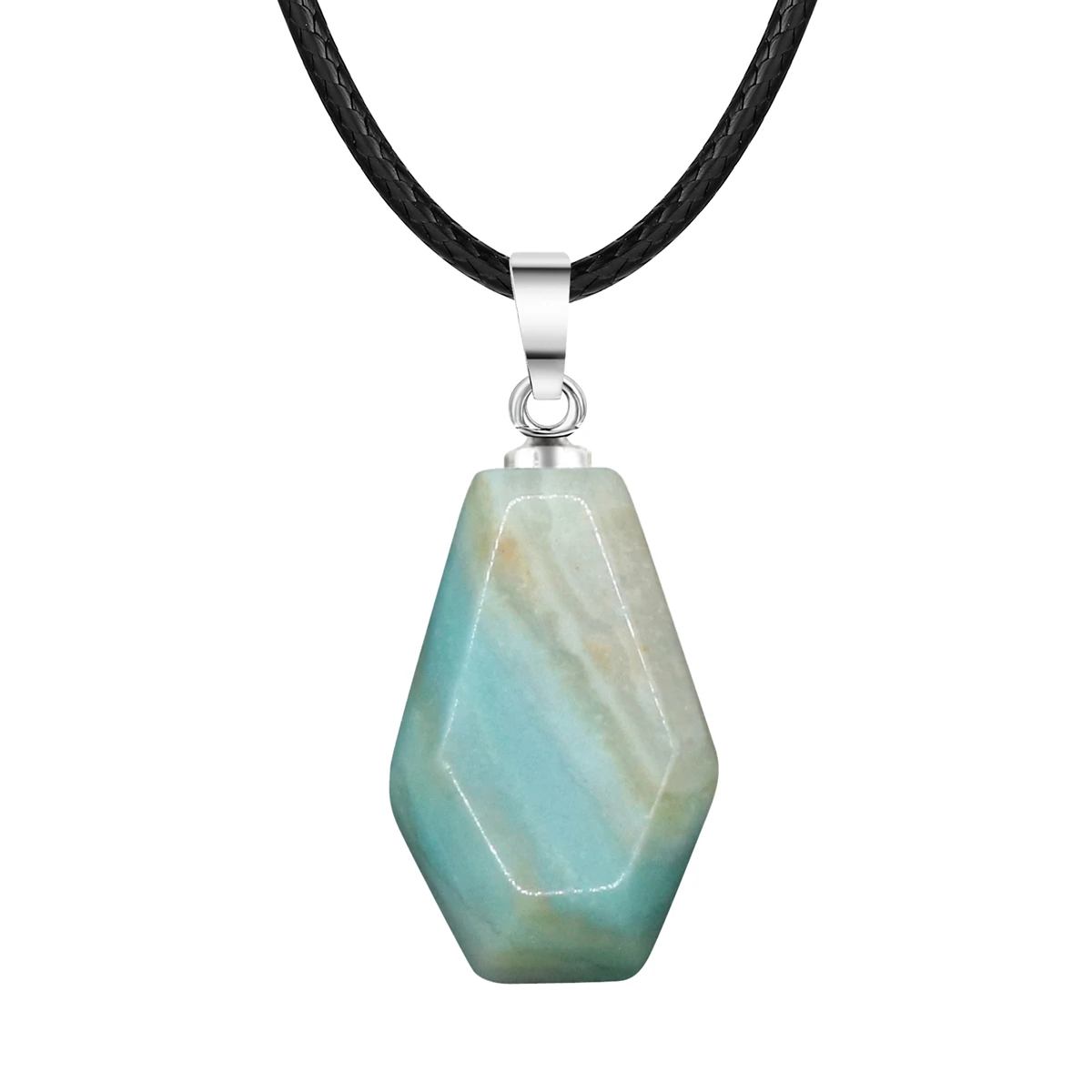 

1.20Inch Gemstone Amazonalite Coffin Pendant Necklace Women Meditation Balancing Energy Crystal Healing Thumb Pocket Palm