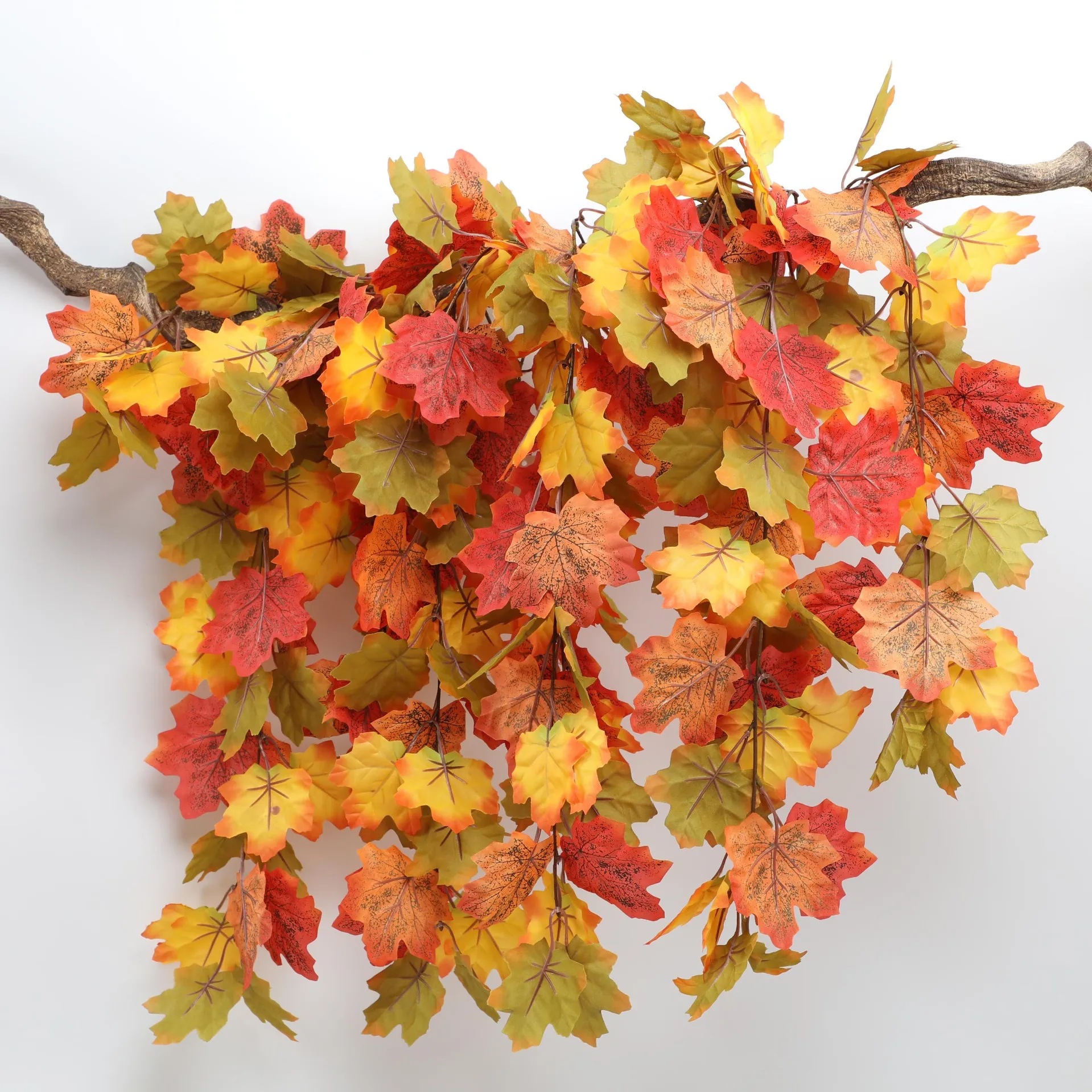 

Artificial Maple Leaf Vine Hanging Rattan Autumn Decoration Leaves Garland Fake Foliage String for Thanksgiving Home Decor