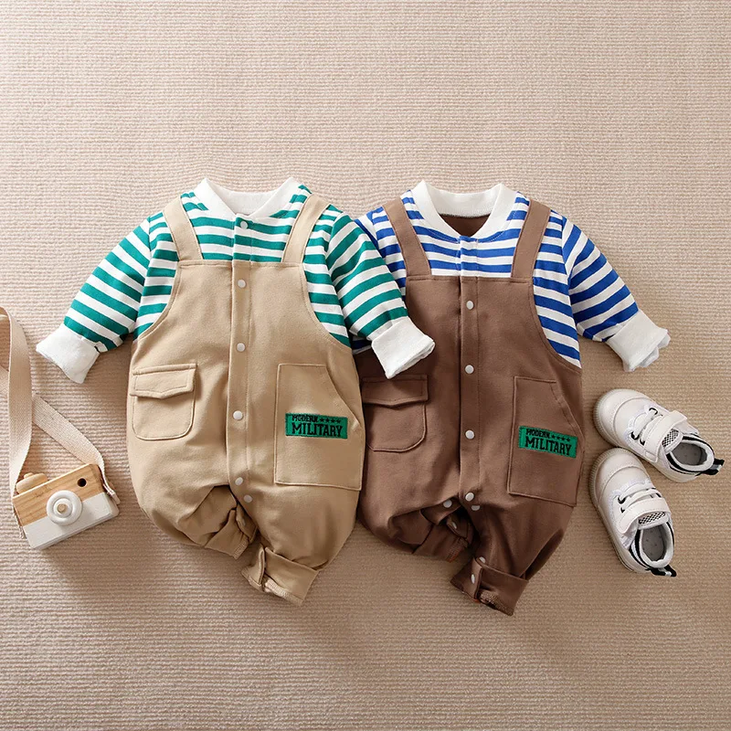 

Bodysuit for Newborns Crawlsuit Baby Spring Clothes Newborn Baby Go Out for Vacation Two Braces Onesie Children's Clothes Romper