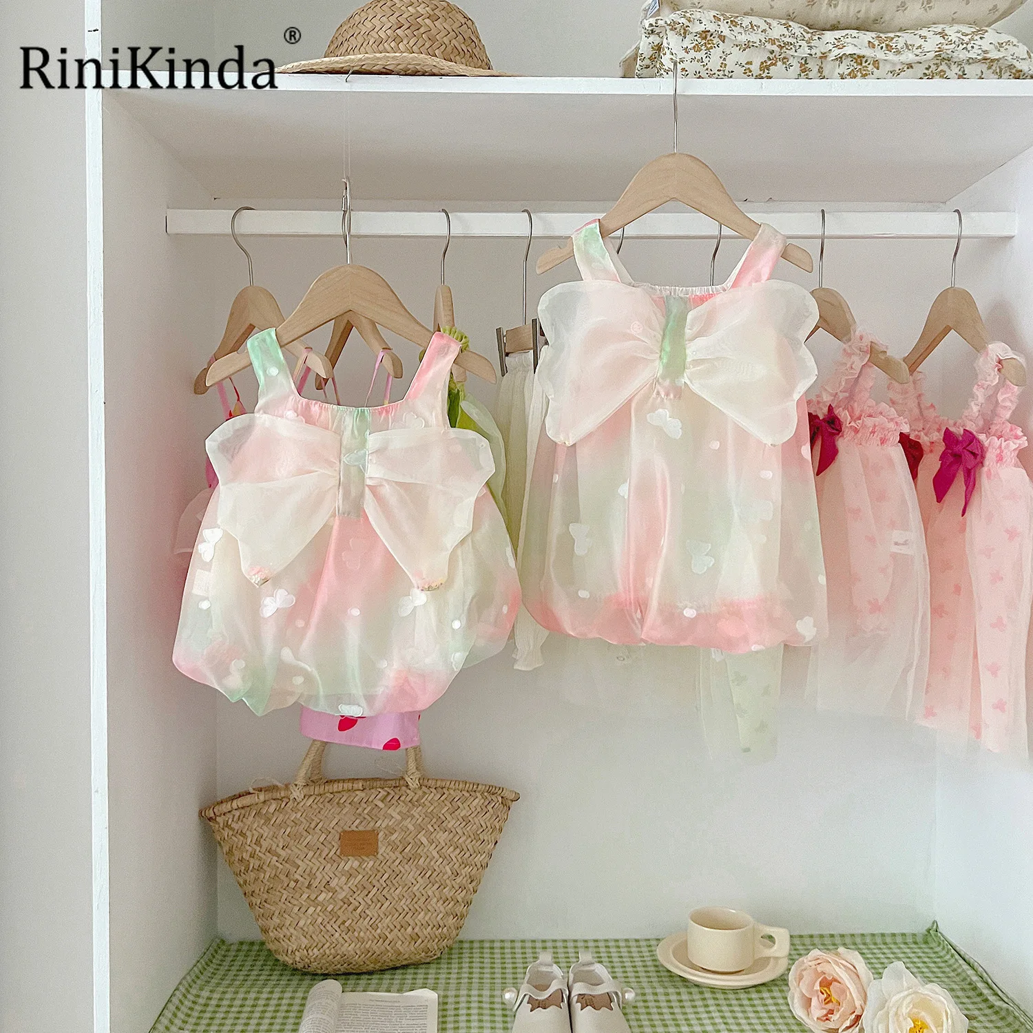 

Newborn Body Suit Todder Sweet Clothes Set Baby Cotton Sleeveless Bodysuit Kid Clothes Set Bow Infant Clothing