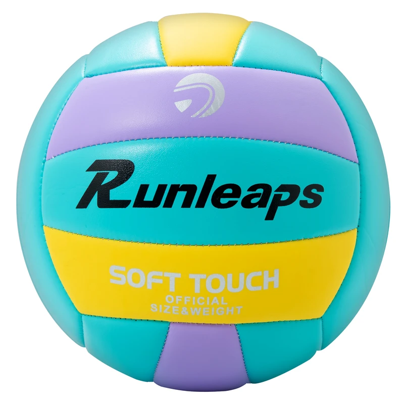 Indoor Volleyball Training Ball Soft Touch PU Beach Volleyball Size 5 Team Sports for Youth Men Women Students Match Blue Purple