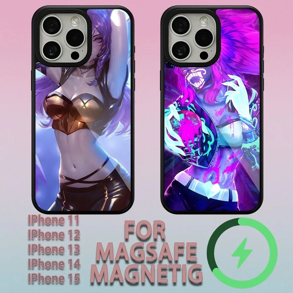 Чехол Для Телефона League Legends LOL Kda iPhone 11/12/13/14/15 Pro Max Magsafe Совместимый С Беспроводной