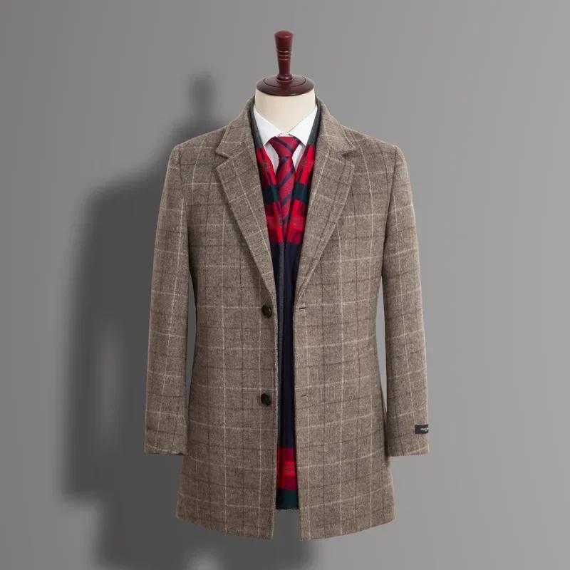 Новое поступление модное супер большое зимнее мужское шерстяное пальто большого