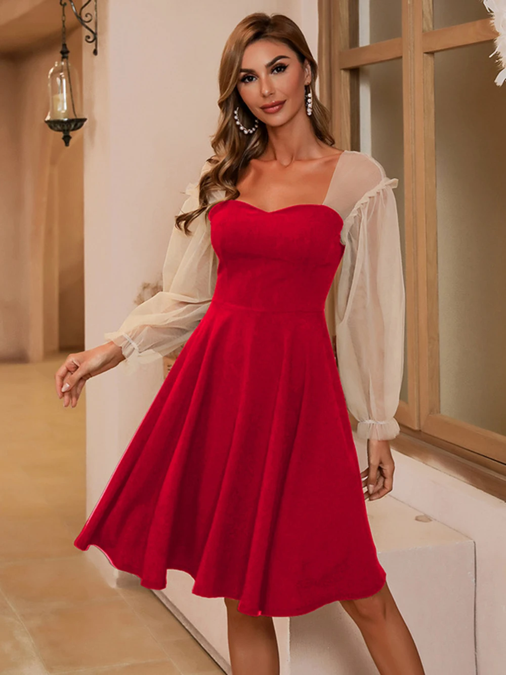 Black Short Elegant Prom Dresses Puff Sleeve Ruffles A-Line Formal Party Dresses Square Collar Mesh Vintage Prom Gowns