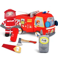 Fire Truck Ambulance Puzzle Baby Toys Early Education Montessori Supplies Fabric Medicine Box Play House Set Birthday Gift