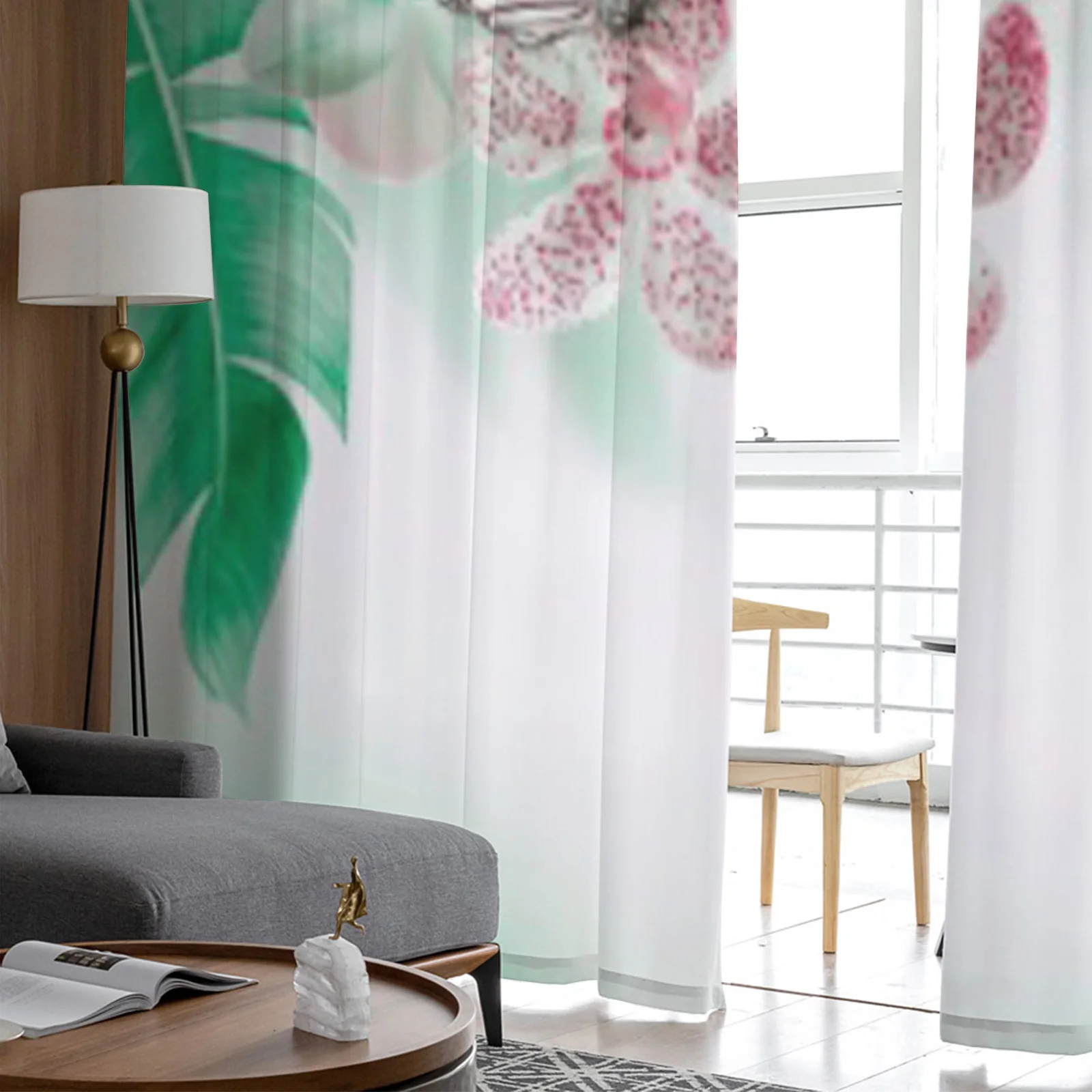 Тюлевые шторы с тропическими бабочками цветочные прозрачные Занавески Из