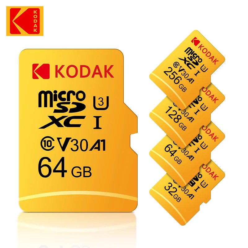 

Мини SD-карта Kodak 10 шт., 64 ГБ, класс 10, карта памяти 128 ГБ, Micro TF, флеш-накопители, карты 256 ГБ, 32 ГБ, V30 U3, карта памяти для телефона
