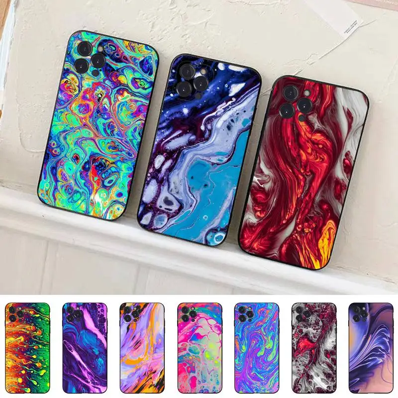 

Abstract Liquid Phone Case For iPhone 14 11 12 13 Mini Pro Max 8 7 6 6S Plus X SE 2020 XR XS Funda Case