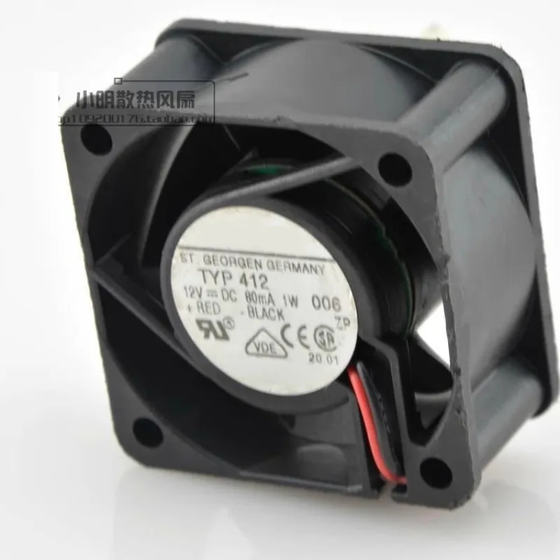 Оригинальный вентилятор охлаждения процессора для TYP412 4020 DC12V 0.08A 1 Вт 4 см тихий охлаждающий вентилятор 40*40*20 мм