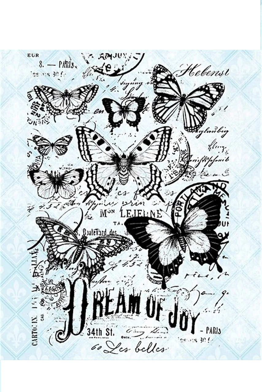 Прозрачные штампы в стиле ретро с изображением бабочки для скрапбукинга и оформления открыток, забавные декоративные принадлежности, B0014