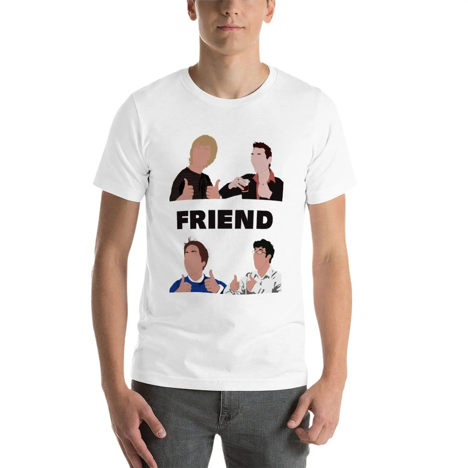 Новинка футболка с надписью The inbetweener-oh черная аниме оверсайз Мужская графическим