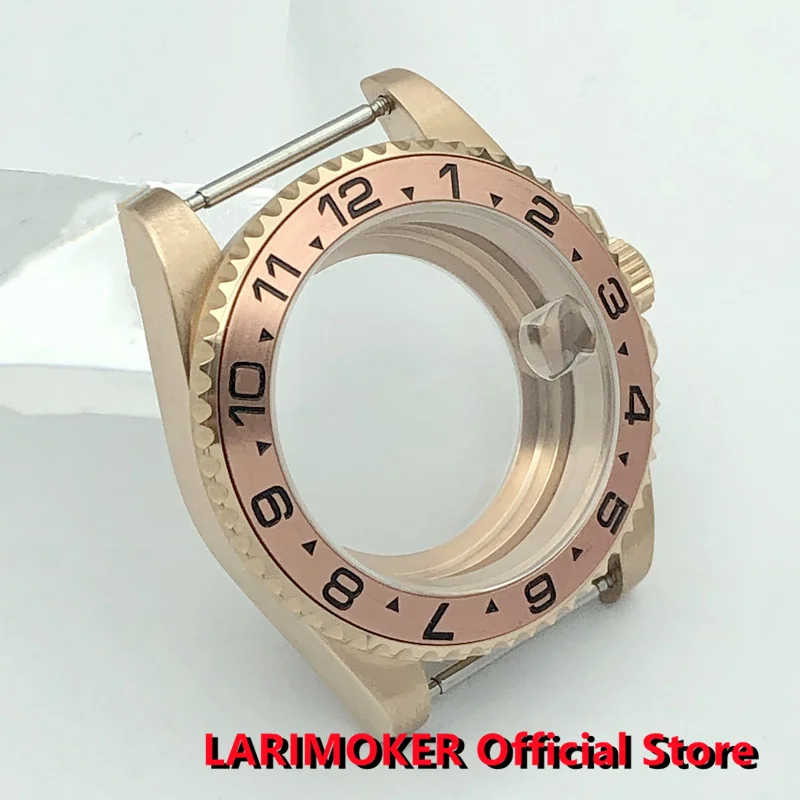 Безель LARIMOKER из сапфирового стекла керамическая вставка розовое золото 40 мм для