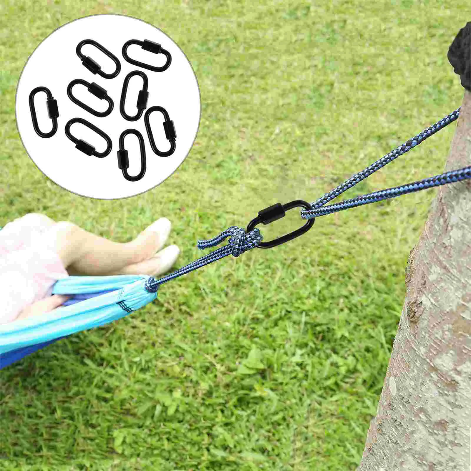 

Chain Carabiner Quick Link Connector Safety Locking Links Trailer Duty Heavy Rope Steel Climbing Connectors Clip Clips Stainless