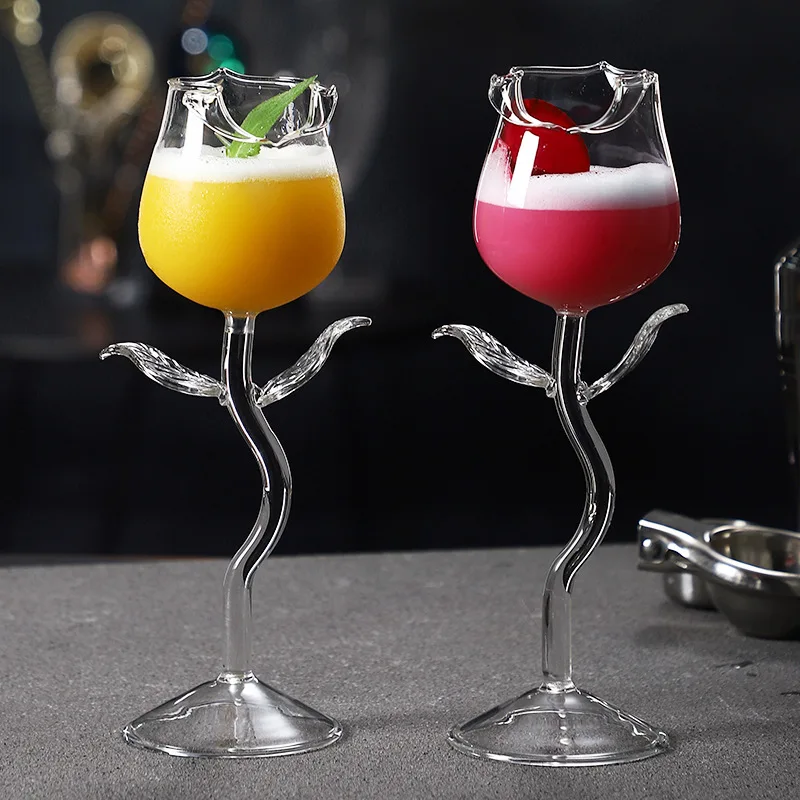 

1 Pc Creative Rose Cocktail Glass Luxury Wine Glasses Vasos De Vidrio Wine Goblet Fantasy Drinking Glasses Glasses Cup Aesthetic