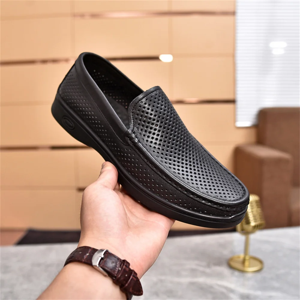 

Genuine Leather Breathable Driving Shoes Men's Shoes Cowhide Bean Shoes Men's Soft Sole One Step Business casual shoes