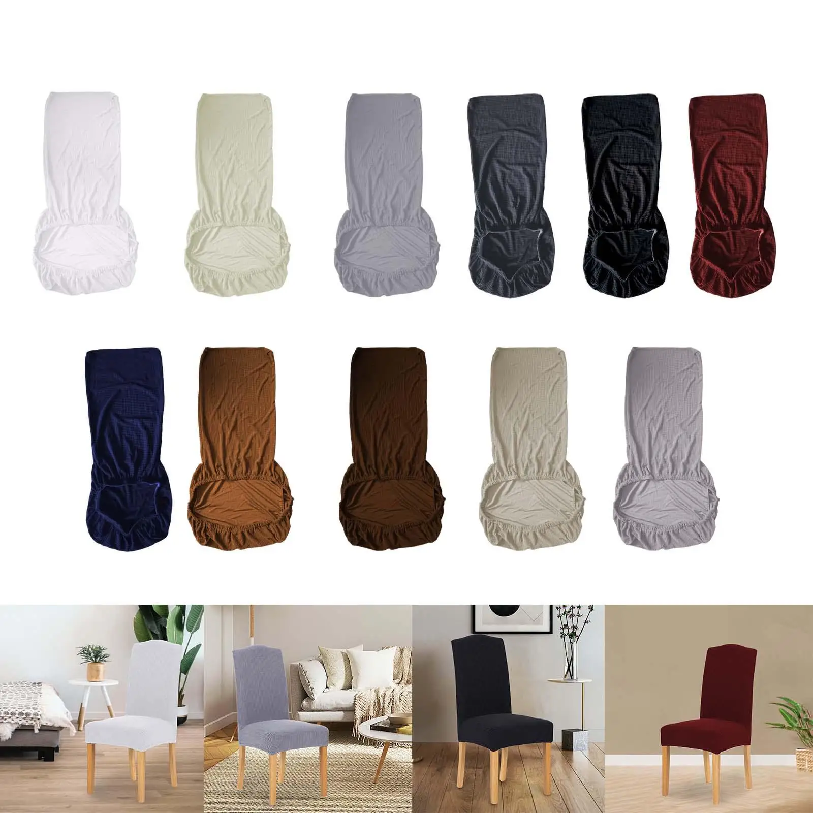 

Dining Chairs Cover Scratch Proof Decoration Removable for Living Room Hotel