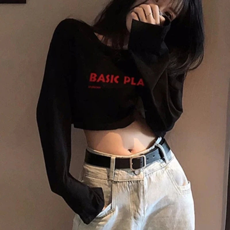 

Темная академическая футболка с буквенным принтом Y2K, женская черная фотография, Готическая мода, уличная одежда, женские футболки