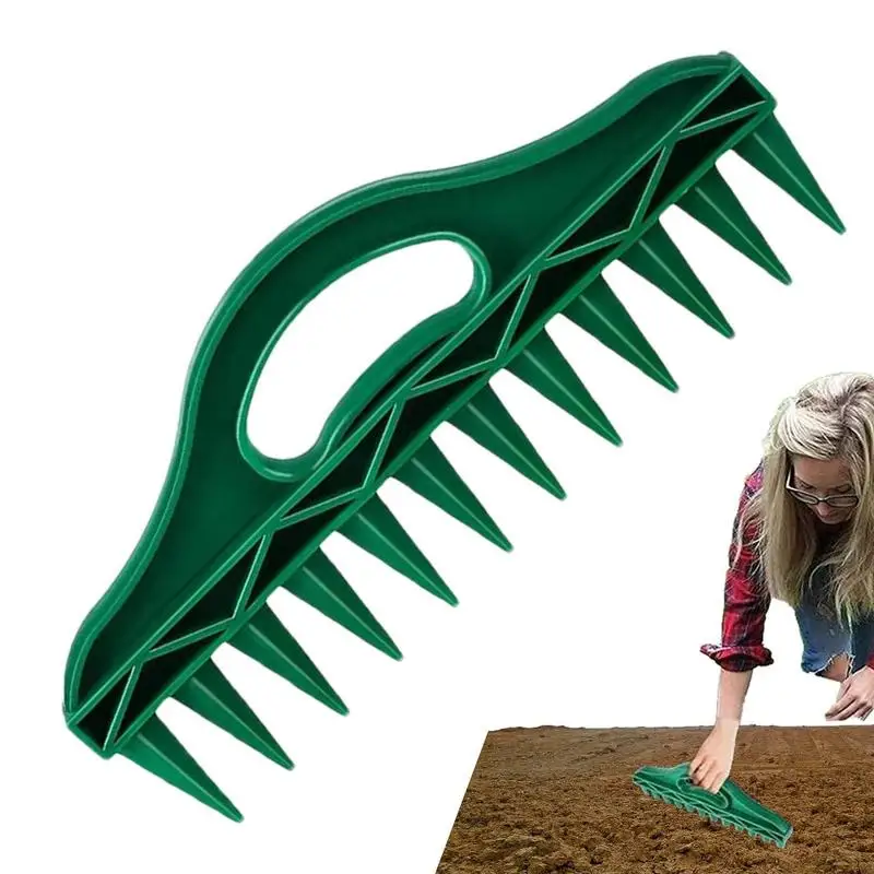 

Seeding Spacer 1 Inch Apart 12 Holes Soil Digger For Evenly Planting Ergonomic Grip& Effort Saving Garden Tool With Punch Dibble