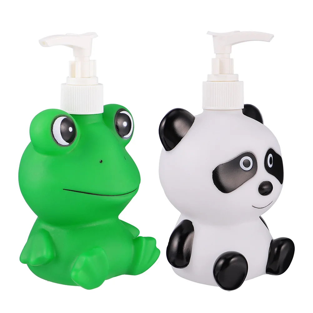

2 Pcs Shower Bottles Pump Terrarium Kids Empty Pump Bottle Cartoon Press Bottle Glass Containers Liquids