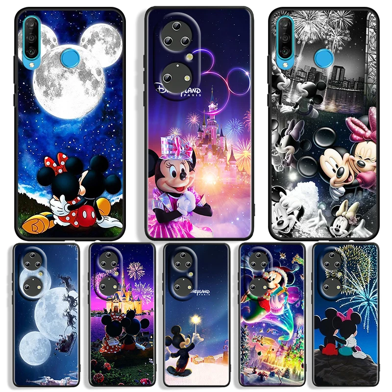 

Fireworks Minnie Mickey For Huawei P50 P40 P30 P20 P10 Pro Lite P Smart Z 2021 2019 4G 5G Silicone Soft Black Phone Case