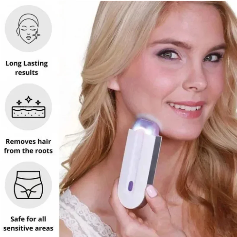 Silky Smooth Hair Eraser Hair Touch Removal Painless Light Safely Sensor Shaver Women Laser Epilator 2IN1 Rechargeable Portable