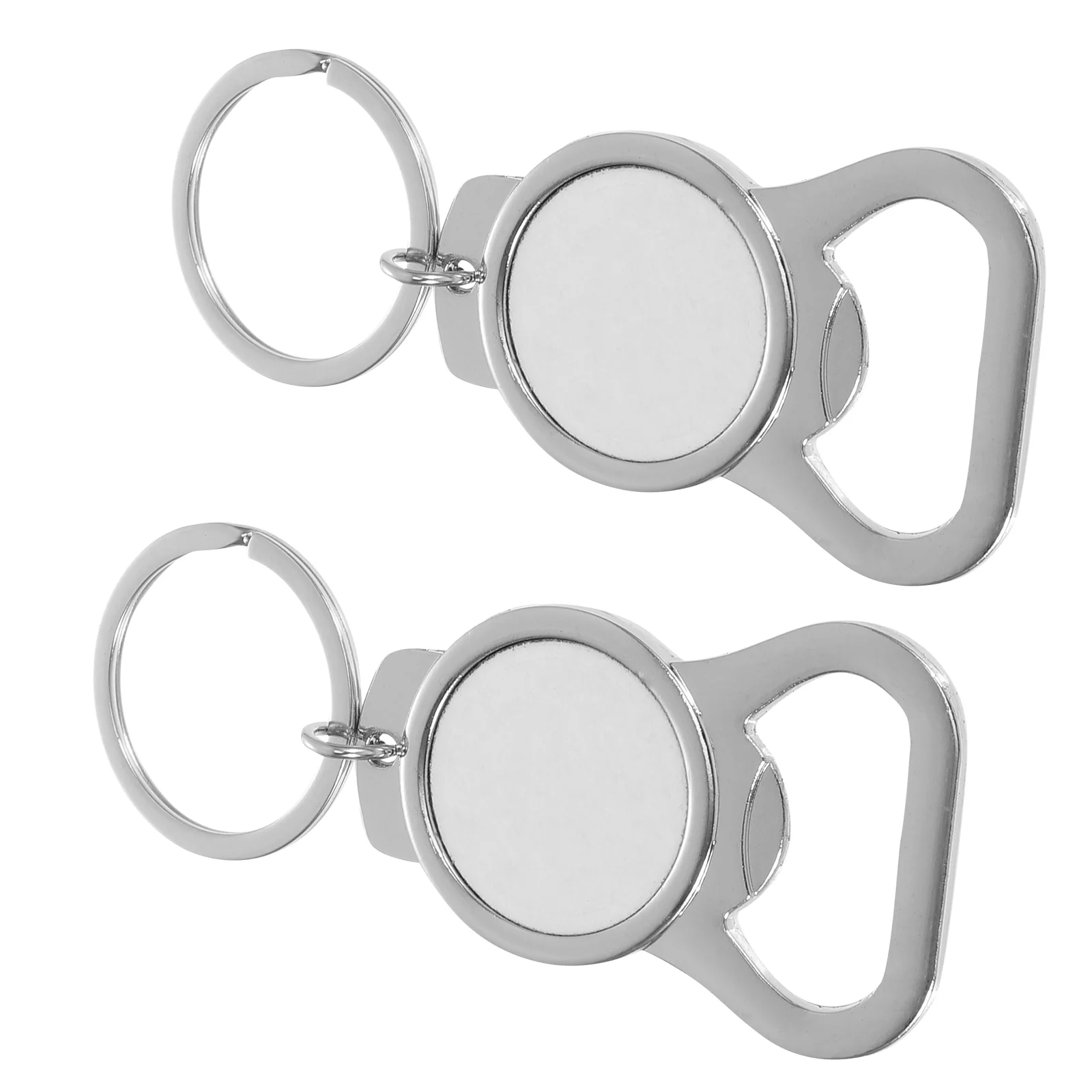 

2Pcs Keychains Creative Useful Bottle Openers Heat Transfer Key Rings for Friends
