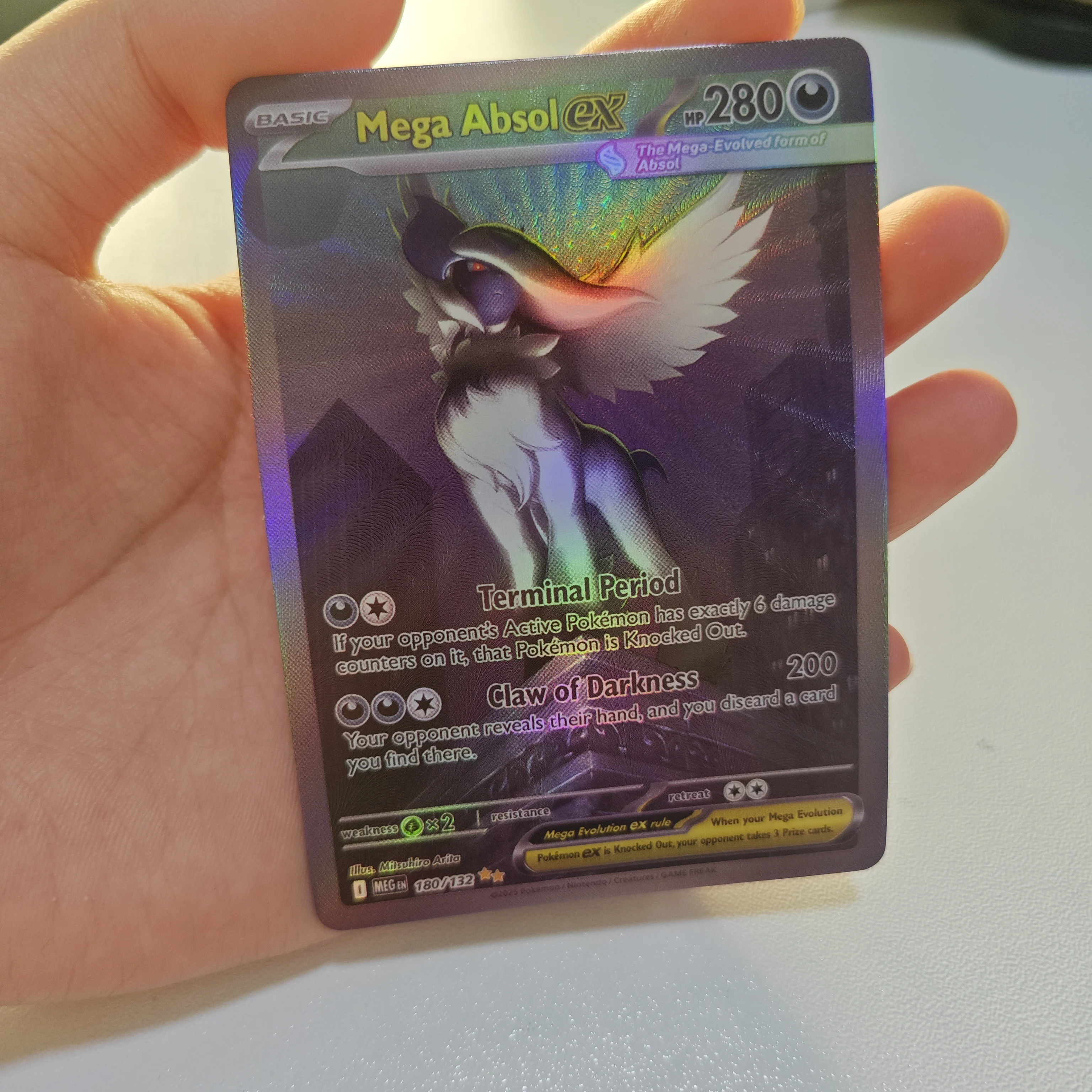 Фото PTCG Mega Absole EX Card Diy Базовые дефектные товары Коллекция игр Настольный реквизит Игральные карты 280HP Подарок на фестиваль мультфильмов №1