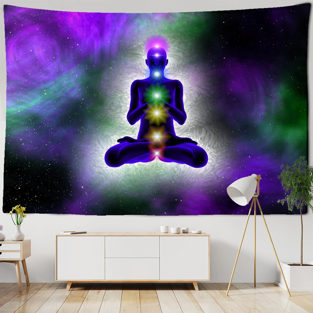 

Meditation Seven Chakra Tapestry Indian Buddha Wall Decoration Mandala Tapestry Witchcraft Bohemian Hippie Home Decor Yoga Mat