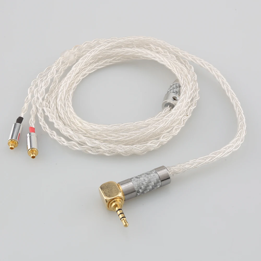 Audiocrast 8-ядерный 99.99% чистый Серебристые наушники кабель для Shure se535 se846 MMCX AKG N5005 N40 N30
