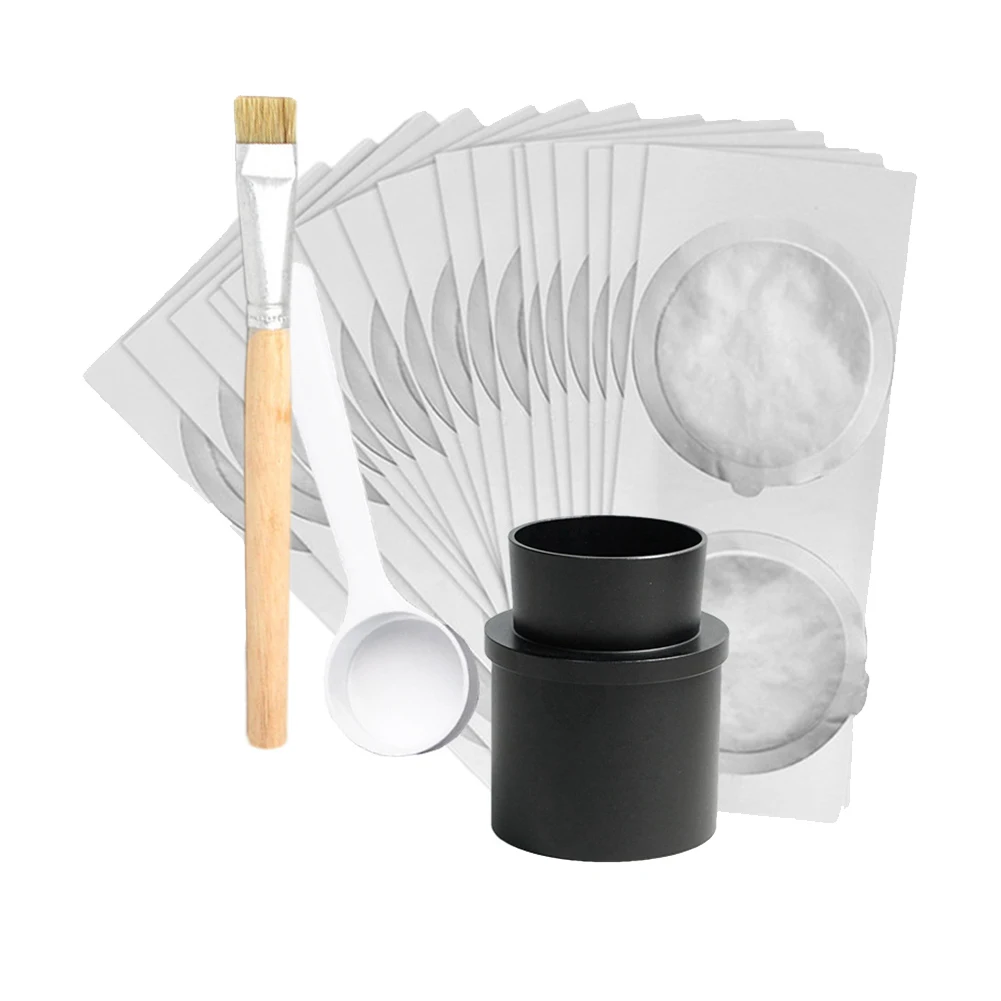 

Reusable Vertuo Metal Capsule Filling Tool Refill Kit Aluminum Rack for Vertuoline with Brush Spoon Pod Black